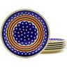 Polish Pottery Set of 6 Plates 11&quot; Stars And Stripes
