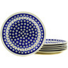 Polish Pottery Set of 6 Plates 11&quot; Traditional Peacock