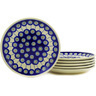 Polish Pottery Set of 6 Plates 7&quot; Traditional Peacock