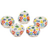 Polish Pottery Set of Figurine Pumpkins 2&quot; Spring Flower Ring