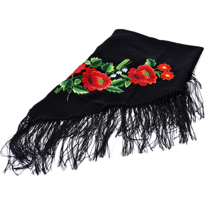 Textile Shawl 54&quot; Folk Roses