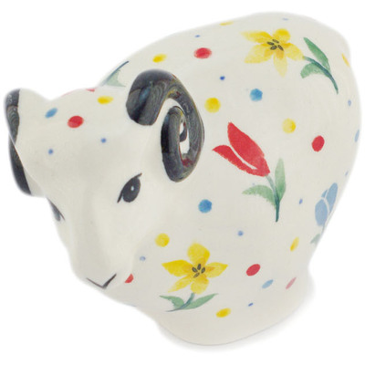 Polish Pottery Sheep Figurine 0"