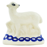 Polish Pottery Sheep Figurine 4&quot; Blue Eyes