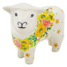 Polish Pottery Sheep Figurine 6&quot; Bright Spring UNIKAT