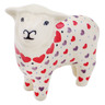 Polish Pottery Sheep Figurine 6&quot; Love All Around