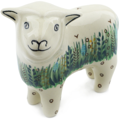 Polish Pottery Sheep Figurine 6&quot; Prairie Land UNIKAT