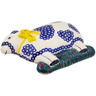 Polish Pottery Sheep Figurine 8&quot; Peacock Feather UNIKAT