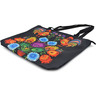 Textile Shopping Bag 27&quot; Folk Rooster Garden Black