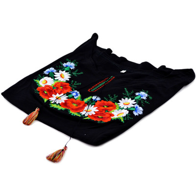 Textile Short Sleeve Large Shirt Poppies