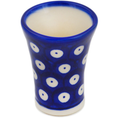 Polish Pottery shot glass 1 oz Lovely Blue Eyes
