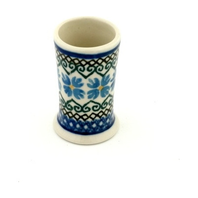 Polish Pottery shot glass 2 oz Chickory Heart Vines