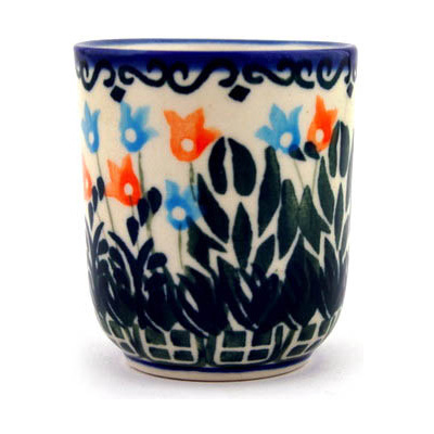 Polish Pottery shot glass 2 oz Dancing Tulips