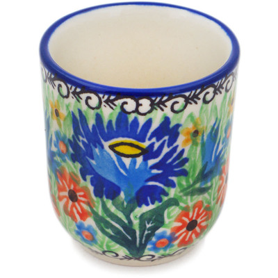 Polish Pottery shot glass 2 oz Sprouting Cupids UNIKAT