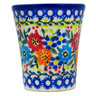 Polish Pottery shot glass 4 oz Pastel Petals