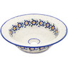Polish Pottery Sink Bowl 16&quot; Orange And Blue Flower