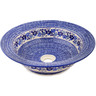 Polish Pottery Sink Bowl 16&quot; Periwinkle Sweetness UNIKAT