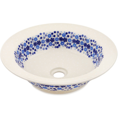 Polish Pottery Sink Bowl 16&quot; Snowdrift
