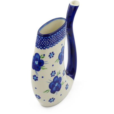 Polish Pottery Sipper Mug 10 oz Bleu-belle Fleur