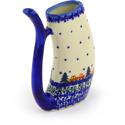 Polish Pottery Sipper Mug 10 oz Holiday Drive