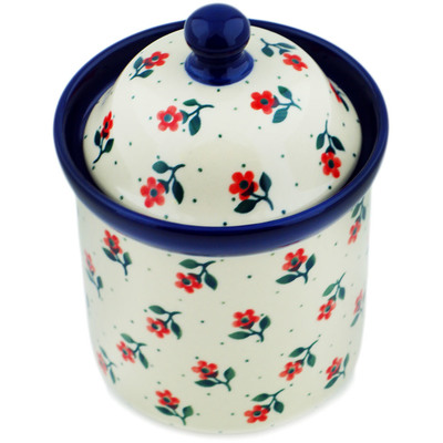 Polish Pottery Small Canister 6&quot; Auntie Em Scarlet