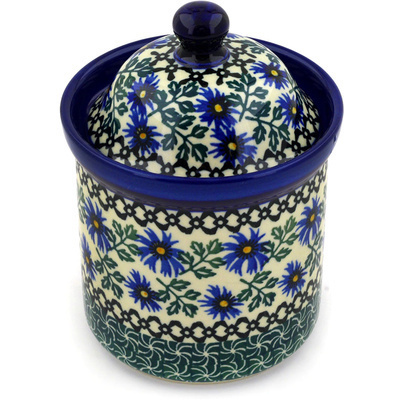 Polish Pottery Small Canister 6&quot; Blue Chicory