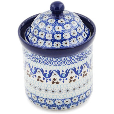 Polish Pottery Small Canister 6&quot; Blue Ice