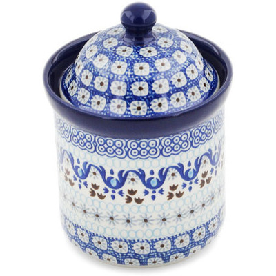 Polish Pottery Small Canister 6" Blue Ice