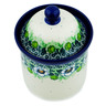 Polish Pottery Small Canister 6&quot; Green Flora
