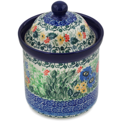 Polish Pottery Small Canister 6&quot; In The Garden UNIKAT