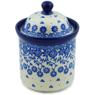 Polish Pottery Small Canister 6&quot; Sensational Azure Aster