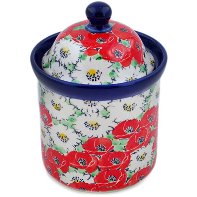 Polish Pottery Small Canister 6&quot; Spring Blossom Harmony UNIKAT