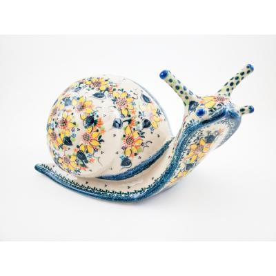 Polish Pottery Snail Figurine 14&quot; UNIKAT