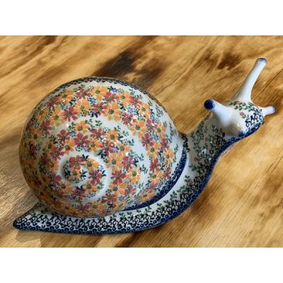 Polish Pottery Snail Figurine 14&quot; UNIKAT