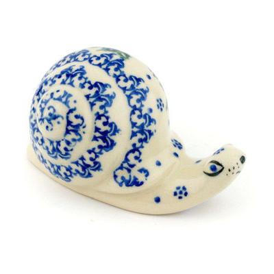 Polish Pottery Snail Figurine 3&quot; UNIKAT