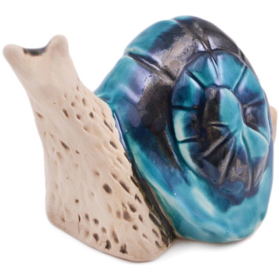 Ceramic Snail Figurine 6&quot; Blue