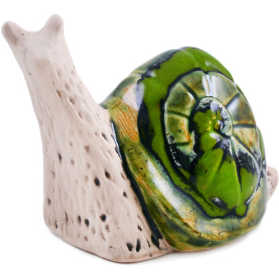 Ceramic Snail Figurine 6&quot; Green