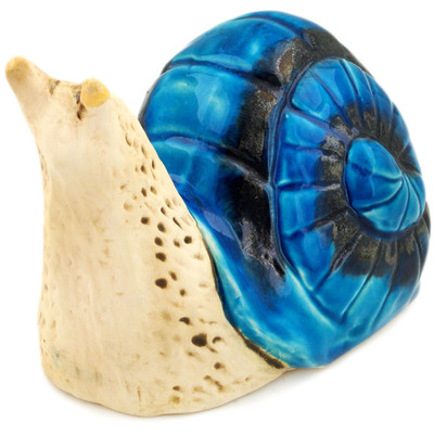 Ceramic Snail Figurine 9&quot; Blue