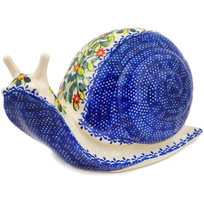 Polish Pottery Snail Figurine 9&quot; Elegant Garland