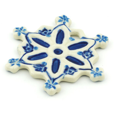 Polish Pottery Snowflake Ornament 3&quot; Amazing Logo