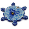 Polish Pottery Snowflake Pendant 3&quot; Deep Winter UNIKAT