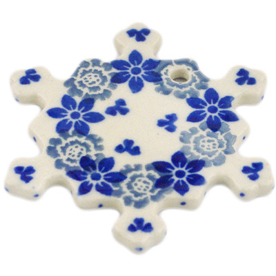 Polish Pottery Snowflake Pendant 3&quot; First Snow