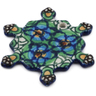 Polish Pottery Snowflake Pendant 3&quot; Mardi Gra UNIKAT
