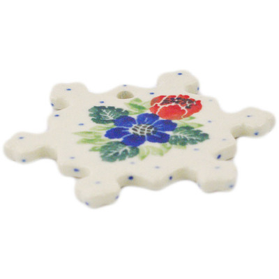 Polish Pottery Snowflake Pendant 3&quot; Springtime Wreath