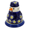 Polish Pottery Snowman Candle Holder 5&quot; Daisy