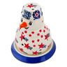 Polish Pottery Snowman Candle Holder 5&quot;