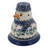 Polish Pottery Snowman Candle Holder 5&quot; Sweet Dreams