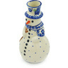 Polish Pottery Snowman Candle Holder 6&quot; Bleu-belle Fleur