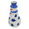 Polish Pottery Snowman Candle Holder 6&quot; Blueberry Dreams