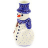 Polish Pottery Snowman Candle Holder 6&quot; Daisy Dreams