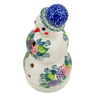 Polish Pottery Snowman Candle Holder 6&quot; Happy Hydrangea UNIKAT